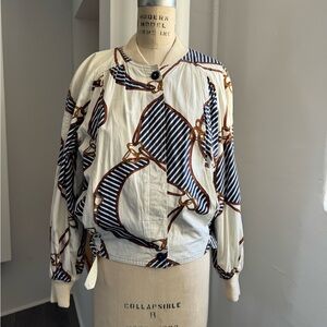 Vintage RARE Aquascutum Cotton Equestrian Bomber Jacket S/M